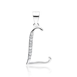 Pandantiv initiala litera L din argint cu pietre DiAmanti LZ0002_L-DIA (Argint 925‰ 0,8 g.)